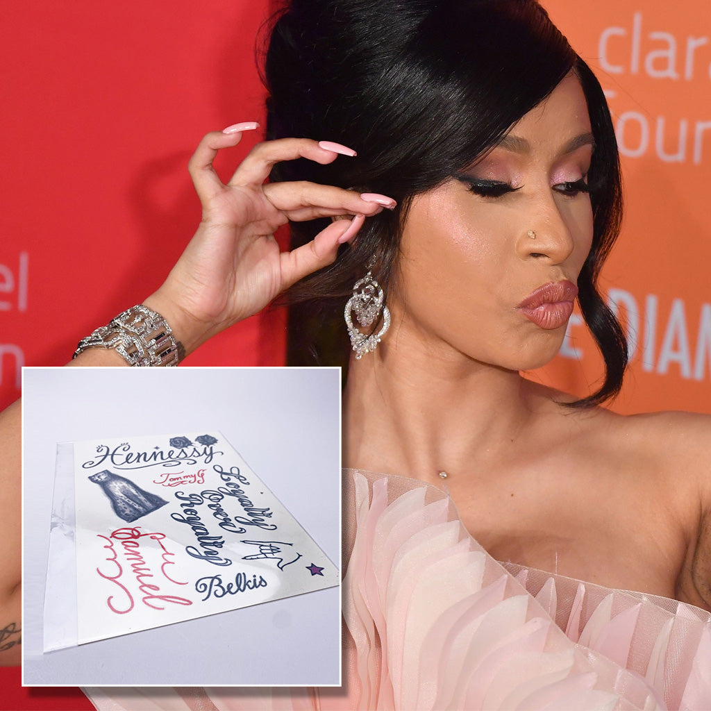 Cardi B Temporary Tattoo Set