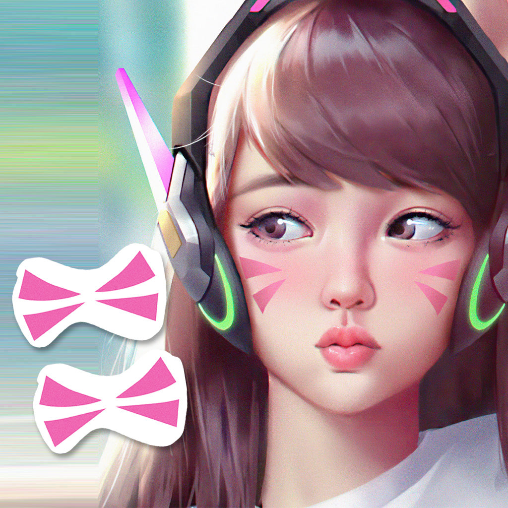 Dva  Overwatch Face Tattoos (Set of 2)