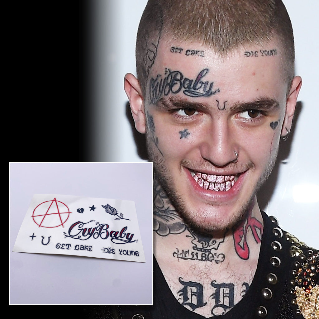 Lil Peep Temporary Face Tattoo Set (8 tattoos) – Tattoo Cosplay