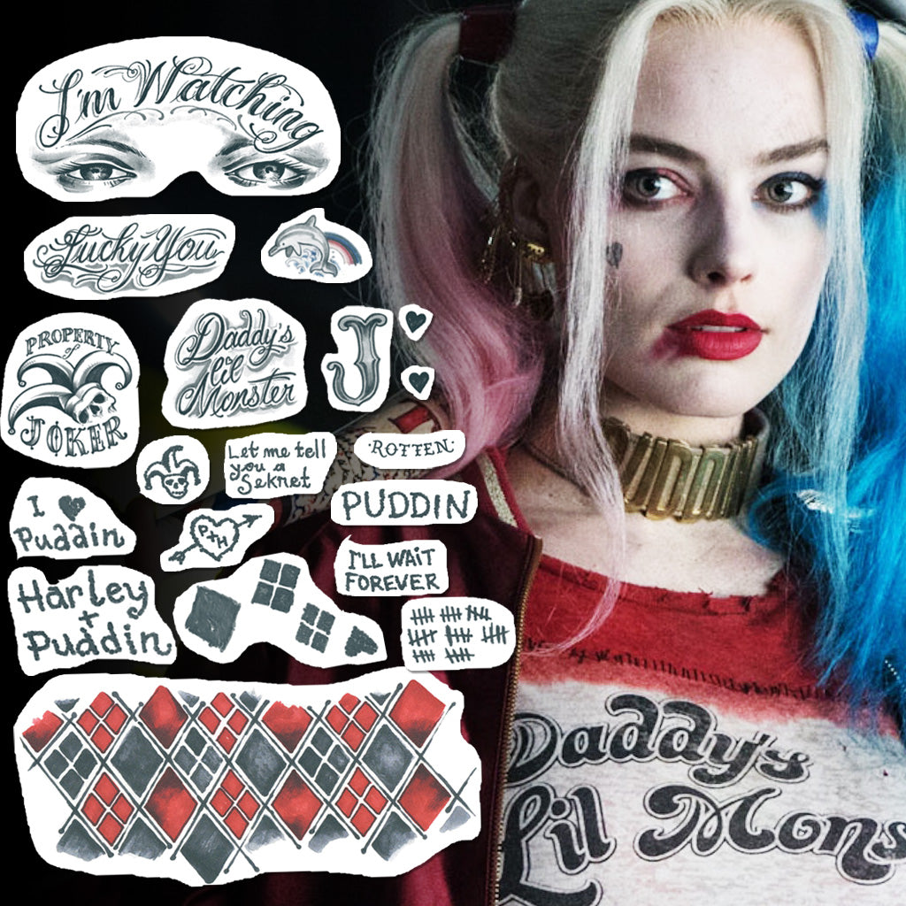 harley quinn temporary tattoos