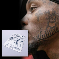 Offset Face Temporary Tattoos Set