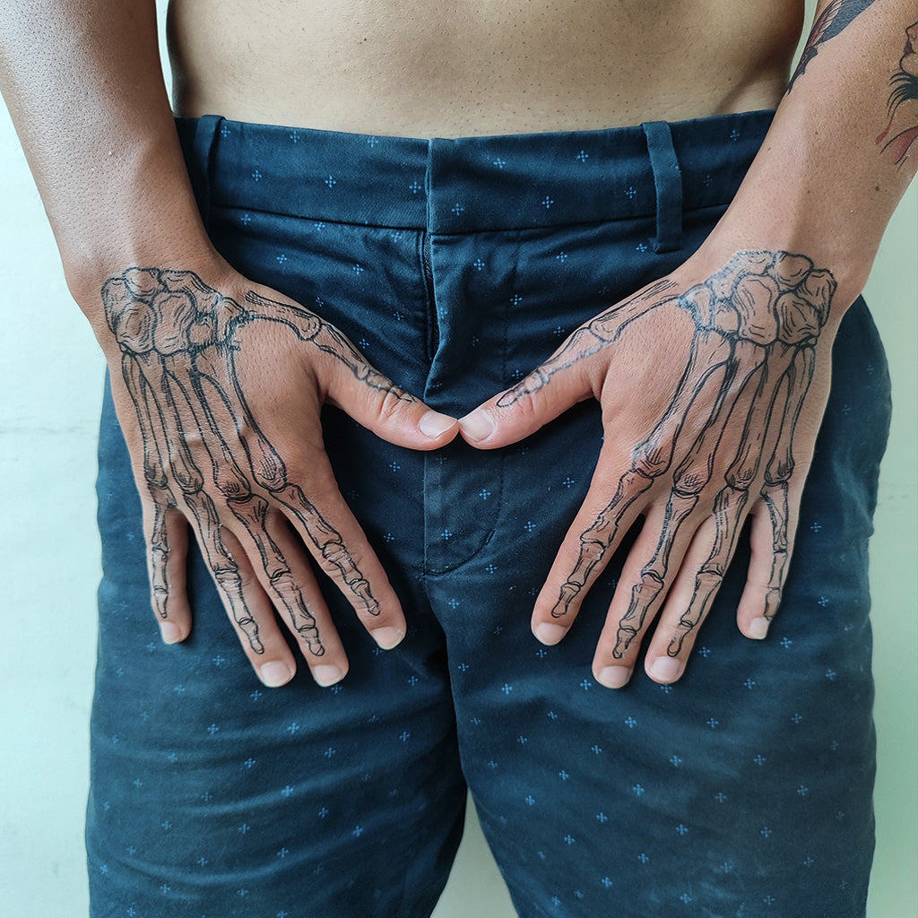 Skeleton Hands Temporary Tattoo