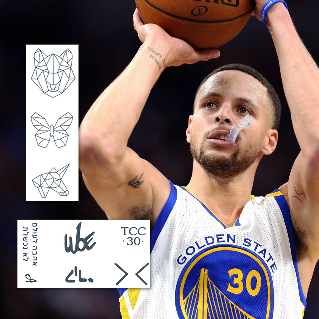 Steph Curry Temporary Tattoos Set